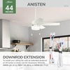 image:imageHunter 52 Anisten ENERGY STAR Ceiling Fan Light Pull Chain Fresh White  ENERGY STAR fan is 64 more efficient with DuraLight lens and 3D setup guide for bedrooms offices or living roomsFresh White