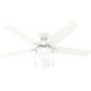 image:imageHunter 52 Anisten ENERGY STAR Ceiling Fan Light Pull Chain Fresh White  ENERGY STAR fan is 64 more efficient with DuraLight lens and 3D setup guide for bedrooms offices or living roomsFresh White