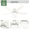 image:imageHunter 52 Anisten ENERGY STAR Ceiling Fan Light Pull Chain Fresh White  ENERGY STAR fan is 64 more efficient with DuraLight lens and 3D setup guide for bedrooms offices or living roomsFresh White