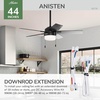 image:imageHunter 52 Anisten ENERGY STAR Ceiling Fan Light Pull Chain Fresh White  ENERGY STAR fan is 64 more efficient with DuraLight lens and 3D setup guide for bedrooms offices or living roomsMatte Black