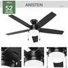 image:imageHunter 52 Anisten ENERGY STAR Ceiling Fan Light Pull Chain Fresh White  ENERGY STAR fan is 64 more efficient with DuraLight lens and 3D setup guide for bedrooms offices or living roomsMatte Black