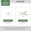 image:imageHunter 52 Anisten ENERGY STAR Ceiling Fan Light Pull Chain Fresh White  ENERGY STAR fan is 64 more efficient with DuraLight lens and 3D setup guide for bedrooms offices or living roomsFresh White