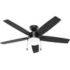 image:imageHunter 52 Anisten ENERGY STAR Ceiling Fan Light Pull Chain Fresh White  ENERGY STAR fan is 64 more efficient with DuraLight lens and 3D setup guide for bedrooms offices or living roomsMatte Black