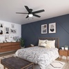 image:imageHunter 52 Anisten Low Profile Ceiling Fan Light Pull Chain Matte Black  Lowprofile housing fits rooms with lower ceilings WhisperWind motor 2 A15 LED bulbs and pull chains for indoor spacesMatte Black