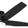 image:imageHunter 52 Anisten Low Profile Ceiling Fan Light Pull Chain Matte Black  Lowprofile housing fits rooms with lower ceilings WhisperWind motor 2 A15 LED bulbs and pull chains for indoor spacesMatte Black