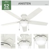 image:imageHunter 52 Anisten Low Profile Ceiling Fan Light Pull Chain Matte Black  Lowprofile housing fits rooms with lower ceilings WhisperWind motor 2 A15 LED bulbs and pull chains for indoor spacesFresh White