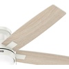 image:imageHunter 52 Anisten Low Profile Ceiling Fan Light Pull Chain Matte Black  Lowprofile housing fits rooms with lower ceilings WhisperWind motor 2 A15 LED bulbs and pull chains for indoor spacesFresh White