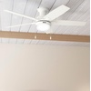 image:imageHunter 52 Anisten Low Profile Ceiling Fan Light Pull Chain Matte Black  Lowprofile housing fits rooms with lower ceilings WhisperWind motor 2 A15 LED bulbs and pull chains for indoor spacesFresh White