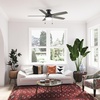 image:imageHunter 52 Anisten Low Profile Ceiling Fan Light Pull Chain Matte Black  Lowprofile housing fits rooms with lower ceilings WhisperWind motor 2 A15 LED bulbs and pull chains for indoor spacesMatte Black
