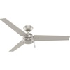 image:imageHunter 52 Cassius IndoorOutdoor Ceiling Fan Pull Chain Matte Nickel  Covered porches and living rooms get reversible blades a nolight design and streamlined industrial style with easy setup