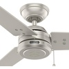 image:imageHunter 52 Cassius IndoorOutdoor Ceiling Fan Pull Chain Matte Nickel  Covered porches and living rooms get reversible blades a nolight design and streamlined industrial style with easy setup