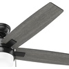 image:imageHunter 52 inch Indoor Ceiling Fan with LED Light  White Ceiling Fan with Pull Chain for Bedroom or Living Room Standard Mount No Remote 5 Blades Includes Bulbs  Anisten 52487 Fresh White  Standard Mount Pull Chain 5 Blades For Bedroom Living Room Includes Bulbs 52487Matte Black