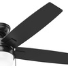 image:imageHunter 52 inch Indoor Ceiling Fan with LED Light  White Ceiling Fan with Pull Chain for Bedroom or Living Room Standard Mount No Remote 5 Blades Includes Bulbs  Anisten 52487 Fresh White  Standard Mount Pull Chain 5 Blades For Bedroom Living Room Includes Bulbs 52487Matte Black