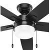 image:imageHunter 52 inch Indoor Ceiling Fan with LED Light  White Ceiling Fan with Pull Chain for Bedroom or Living Room Standard Mount No Remote 5 Blades Includes Bulbs  Anisten 52487 Fresh White  Standard Mount Pull Chain 5 Blades For Bedroom Living Room Includes Bulbs 52487Matte Black