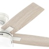 image:imageHunter 52 inch Indoor Ceiling Fan with LED Light  White Ceiling Fan with Pull Chain for Bedroom or Living Room Standard Mount No Remote 5 Blades Includes Bulbs  Anisten 52487 Fresh White  Standard Mount Pull Chain 5 Blades For Bedroom Living Room Includes Bulbs 52487Fresh White