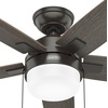 image:imageHunter 52 inch Indoor Ceiling Fan with LED Light  White Ceiling Fan with Pull Chain for Bedroom or Living Room Standard Mount No Remote 5 Blades Includes Bulbs  Anisten 52487 Fresh White  Standard Mount Pull Chain 5 Blades For Bedroom Living Room Includes Bulbs 52487Noble Bronze