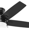 image:imageHunter 52 inch Indoor Ceiling Fan with LED Light  White Ceiling Fan with Pull Chain for Bedroom or Living Room Standard Mount No Remote 5 Blades Includes Bulbs  Anisten 52487 Fresh White  Standard Mount Pull Chain 5 Blades For Bedroom Living Room Includes Bulbs 52487Matte Black