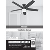 image:imageHunter 52 inch Indoor Ceiling Fan with LED Light  White Ceiling Fan with Pull Chain for Bedroom or Living Room Standard Mount No Remote 5 Blades Includes Bulbs  Anisten 52487 Fresh White  Standard Mount Pull Chain 5 Blades For Bedroom Living Room Includes Bulbs 52487Matte Black