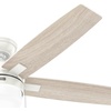 image:imageHunter 52 inch Indoor Ceiling Fan with LED Light  White Ceiling Fan with Pull Chain for Bedroom or Living Room Standard Mount No Remote 5 Blades Includes Bulbs  Anisten 52487 Fresh White  Standard Mount Pull Chain 5 Blades For Bedroom Living Room Includes Bulbs 52487Fresh White