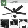 image:imageHunter 52 inch Indoor Ceiling Fan with LED Light  White Ceiling Fan with Pull Chain for Bedroom or Living Room Standard Mount No Remote 5 Blades Includes Bulbs  Anisten 52487 Fresh White  Standard Mount Pull Chain 5 Blades For Bedroom Living Room Includes Bulbs 52487Matte Black