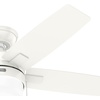 image:imageHunter 52 inch Indoor Ceiling Fan with LED Light  White Ceiling Fan with Pull Chain for Bedroom or Living Room Standard Mount No Remote 5 Blades Includes Bulbs  Anisten 52487 Fresh White  Standard Mount Pull Chain 5 Blades For Bedroom Living Room Includes Bulbs 52487Fresh White