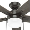 image:imageHunter 52 inch Indoor Ceiling Fan with LED Light  White Ceiling Fan with Pull Chain for Bedroom or Living Room Standard Mount No Remote 5 Blades Includes Bulbs  Anisten 52487 Fresh White  Standard Mount Pull Chain 5 Blades For Bedroom Living Room Includes Bulbs 52487Noble Bronze