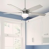 image:imageHunter 52 inch Indoor Ceiling Fan with LED Light  White Ceiling Fan with Pull Chain for Bedroom or Living Room Standard Mount No Remote 5 Blades Includes Bulbs  Anisten 52487 Fresh White  Standard Mount Pull Chain 5 Blades For Bedroom Living Room Includes Bulbs 52487Brushed Nickel