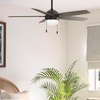 image:imageHunter 52 inch Indoor Ceiling Fan with LED Light  White Ceiling Fan with Pull Chain for Bedroom or Living Room Standard Mount No Remote 5 Blades Includes Bulbs  Anisten 52487 Fresh White  Standard Mount Pull Chain 5 Blades For Bedroom Living Room Includes Bulbs 52487Noble Bronze
