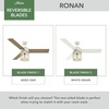 image:imageHunter 52 inch Indoor Ceiling Fan with LED Light and Remote Control  Modern White Ceiling Fan Standard Mount 3 Blades For Bedroom Living Room or Kitchen Quiet  Ronan 59238 Fresh WhiteFresh White