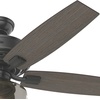 image:imageHunter 52 inch Indoor Ceiling Fan with LED Light and Remote Control  Standard Mount Black Ceiling Fan 5 Blades For Bedroom Living Room or Kitchen Quiet  Bennett 54187 Matte Black  with LED Light and Remote Control Quiet 5 Blades For Bedroom Living Room Kitchen 54187Matte Black