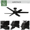 image:imageHunter 52 inch IndoorOutdoor Ceiling Fan and Remote Control AirStack Fresh White Ceiling Fan 6 Speed DC Motor ENERGY STAR 50434 for Patios Bedrooms or Living Rooms Matte Black 52 inchMatte Black