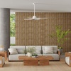 image:imageHunter 52 inch IndoorOutdoor Ceiling Fan and Remote Control AirStack Fresh White Ceiling Fan 6 Speed DC Motor ENERGY STAR 50434 for Patios Bedrooms or Living Rooms Matte Black 52 inchFresh White