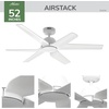 image:imageHunter 52 inch IndoorOutdoor Ceiling Fan and Remote Control AirStack Fresh White Ceiling Fan 6 Speed DC Motor ENERGY STAR 50434 for Patios Bedrooms or Living Rooms Matte Black 52 inchFresh White
