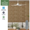 image:imageHunter 52 inch IndoorOutdoor Ceiling Fan and Remote Control AirStack Fresh White Ceiling Fan 6 Speed DC Motor ENERGY STAR 50434 for Patios Bedrooms or Living Rooms Matte Black 52 inchFresh White