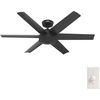 image:imageHunter 52 inch Jetty Matte Black Wet Rated Ceiling Fan and Wall Control  No Light Standard Mount Wall Control 6 Blades For Living Room Patio Porch Garage 51731Matte Black