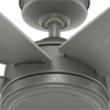 image:imageHunter 52 inch Jetty Matte Black Wet Rated Ceiling Fan and Wall Control  No Light Standard Mount Wall Control 6 Blades For Living Room Patio Porch Garage 51731Matte Silver