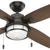 image:imageHunter 52 inch Outdoor Ceiling Fan in Noble Bronze with LED Light kit Renewed