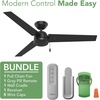 image:imageHunter 52 inch Outdoor or Indoor Ceiling Fan amp Remote  Black Ceiling Fan without Light For Patio Porch Garage or Living Room Standard Mount 3 Blades Pull Chain  Cassius 59264 Matte Black
