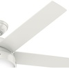 image:imageHunter Anslee Indoor Ceiling Fan with LED Light 52 inch Premier Bronze  Standard Mount Pull Chain 5 Blades For Bedroom Living Room Kitchen 50232Fresh White