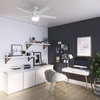 image:imageHunter Anslee Indoor Ceiling Fan with LED Light 52 inch Premier Bronze  Standard Mount Pull Chain 5 Blades For Bedroom Living Room Kitchen 50232Fresh White
