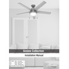 image:imageHunter Anslee Indoor Ceiling Fan with LED Light 52 inch Premier Bronze  Standard Mount Pull Chain 5 Blades For Bedroom Living Room Kitchen 50232Matte Black
