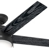 image:imageHunter Anslee Indoor Ceiling Fan with LED Light 52 inch Premier Bronze  Standard Mount Pull Chain 5 Blades For Bedroom Living Room Kitchen 50232Matte Black