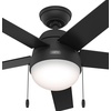 image:imageHunter Anslee Indoor Ceiling Fan with LED Light 52 inch Premier Bronze  Standard Mount Pull Chain 5 Blades For Bedroom Living Room Kitchen 50232Matte Black