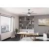image:imageHunter Anslee Indoor Ceiling Fan with LED Light 52 inch Premier Bronze  Standard Mount Pull Chain 5 Blades For Bedroom Living Room Kitchen 50232Matte Silver