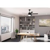 image:imageHunter Anslee Indoor Ceiling Fan with LED Light 52 inch Premier Bronze  Standard Mount Pull Chain 5 Blades For Bedroom Living Room Kitchen 50232Matte Black