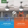 image:imageHunter Anslee Indoor Ceiling Fan with LED Light 52 inch Premier Bronze  Standard Mount Pull Chain 5 Blades For Bedroom Living Room Kitchen 50232Matte Silver