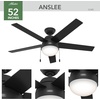 image:imageHunter Anslee Indoor Ceiling Fan with LED Light 52 inch Premier Bronze  Standard Mount Pull Chain 5 Blades For Bedroom Living Room Kitchen 50232Matte Black