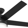 image:imageHunter Anslee Indoor Ceiling Fan with LED Light 52 inch Premier Bronze  Standard Mount Pull Chain 5 Blades For Bedroom Living Room Kitchen 50232Matte Black