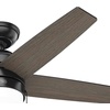 image:imageHunter Bardot Indoor Ceiling Fan Modern 5 Blades 44 inch Matte Black  with LED Light and Pull Chain Standard Mount For Bedroom Living Room Kitchen 52492Matte Black