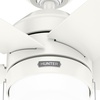 image:imageHunter Bardot Indoor Ceiling Fan Modern 5 Blades 44 inch Matte Black  with LED Light and Pull Chain Standard Mount For Bedroom Living Room Kitchen 52492Fresh White